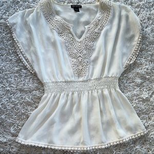 Off white boho shirt